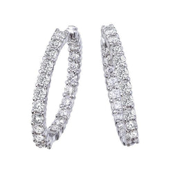 Natuurlijk Griffen Set F Vvs1 6,50 karaat Diamanten Hoepel Oorbellen Goud Wit 14K