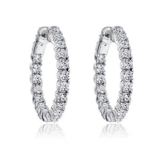 Natuurlijk Mooie Ronde Geslepen Diamanten Hoepeloorring Dames Gouden Sieraden - harrychadent.nl