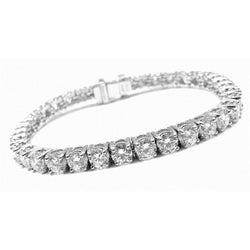 Prachtige Ronde Natuurlijke uit de aarde gewonnen Diamanten Tennisarmband Sieraden Witgoud 9 Karaat