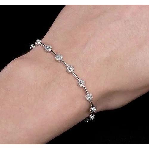 Natuurlijk Ronde Diamanten Armband 6 karaats Bezel Set Vrouwen Sieraden 14K - harrychadent.nl
