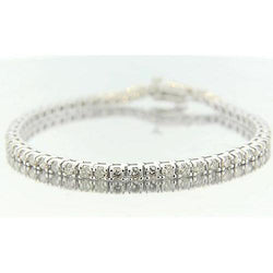 Natuurlijk Ronde Diamanten Armband Met Tandenset 5,40 karaat Witgoud