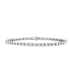 Natuurlijk Sprankelende Briljant Geslepen 6.30 ct Diamanten Tennisarmband Goud Wit