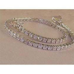 Ronde Natuurlijke uit de a aarde gewonnen Diamant 16 Karaat Tennisarmband