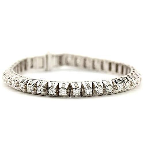 Natuurlijk Tennisarmband Met Witte Diamanten 6,35 karaat Witgouden Sieraden 14K - harrychadent.nl