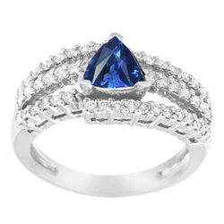 Natuurlijke Ceylon Blauwe Saffier Ring