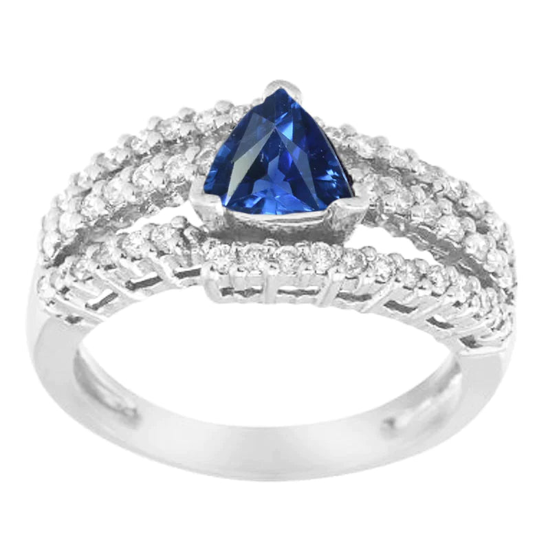 Natuurlijke Ceylon Blauwe Saffier Ring