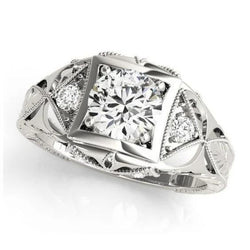 Nieuwe 1 karaat diamanten sieraden dame drie stenen ring vintage stijl