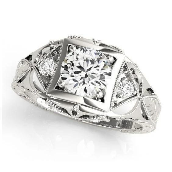 Nieuwe 1 karaat diamanten sieraden dame drie stenen ring vintage stijl - harrychadent.nl