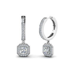 Nieuwe diamanten vrouwen bungelen oorbellen Prong Set 3 karaat wit goud 14K