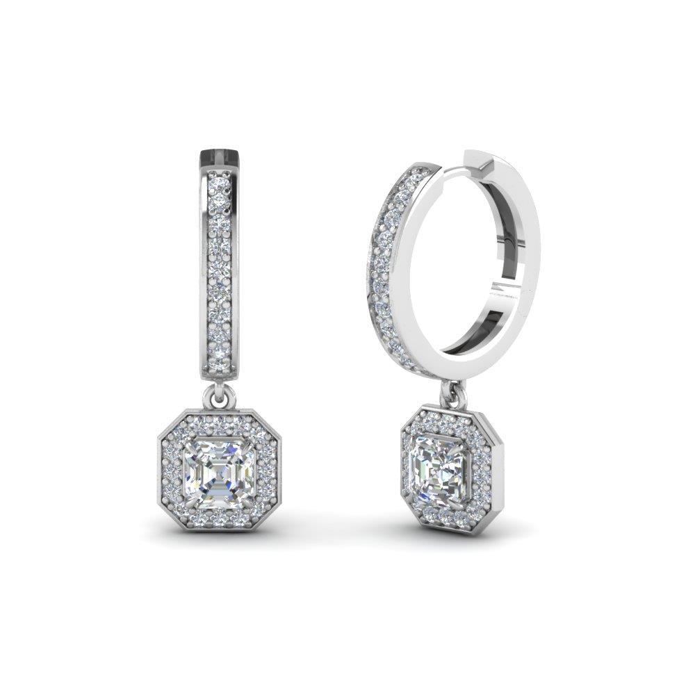 Nieuwe Echt Diamanten Vrouwen Bungelen Oorbellen Prong Set 3 Karaat Wit Goud 14K