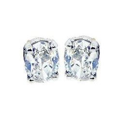 Nieuwe Ovaal Geslepen Echt Diamanten Oorknopjes 2 Karaat Witgoud