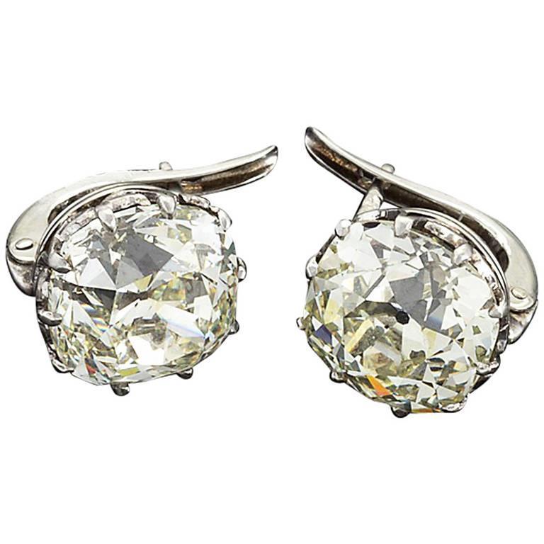 Old Miner Cut 4 karaat H Vs1 Diamond Stud Earring wit goud 14K - harrychadent.nl