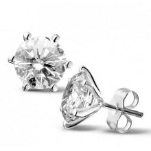 Afbeelding in Gallery-weergave laden, Oorbellen met diamanten oorknopjes 6 kt witgoud 14k - harrychadent.nl
