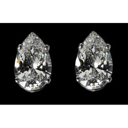 Oorbellen Pear Cut Echt Diamant G Si1 Stud Post 2,50 Ct. Goud