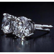 Afbeelding in Gallery-weergave laden, Oorknopjes 4 karaat ronde geslepen diamanten sieraden wit goud 14K - harrychadent.nl
