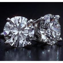 Afbeelding in Gallery-weergave laden, Oorknopjes 4 karaat ronde geslepen diamanten sieraden wit goud 14K - harrychadent.nl
