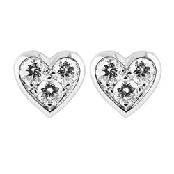 Oorknopjes in hartvorm 2.10 ct witgoud 14K rond geslepen diamanten