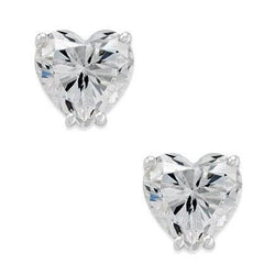 Oorknopjes met hartvormige diamanten 3,50 ct witgoud 14K