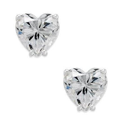 Hartvormige Natuurlijke uit de aarde gewonnen Diamanten Oorknopjes 3.50 Ct Witgoud 14K