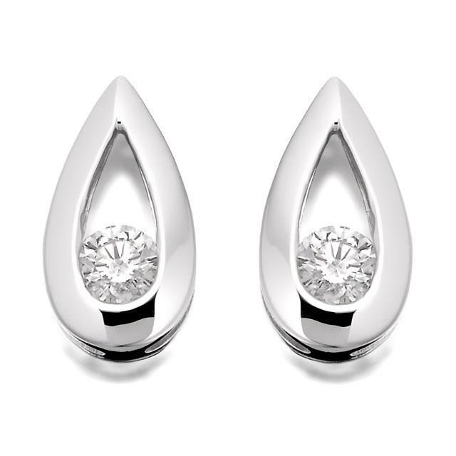 Oorknopjes Met Ronde Geslepen Echt Diamanten Van 2 Ct, Nieuw Sprankelend Wit Goud