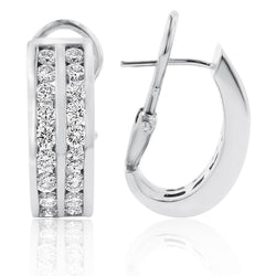 Oorringen Witgoud 14K Prong Set 4.50 karaat diamanten Dames