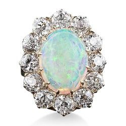 Opaal en diamanten 6.75 karaat jubileumring goud 14K Nieuw