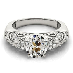 Oude geslepen diamanten fancy ring vintage stijl dames sieraden 2,75 karaat