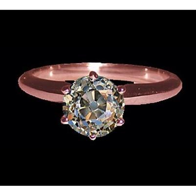 Oude mijn geslepen diamanten solitaire Ring Rose goud 2,51 karaat - harrychadent.nl