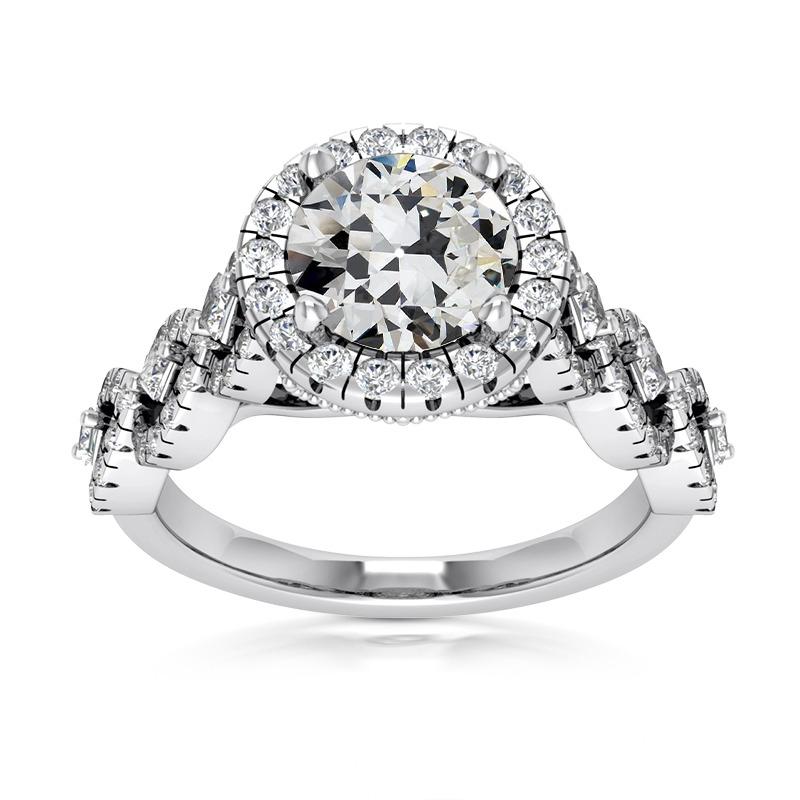 Oude mijnwerker diamanten halo ring Pave Infinity stijl goud 7,50 karaat - harrychadent.nl