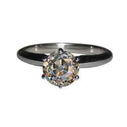 Oude Mijnwerker Echt Diamanten Solitaire Ring