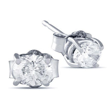 Afbeelding in Gallery-weergave laden, Ovaal geslepen 3 ct. Diamanten oorknopjes Witgouden fijne sieraden - harrychadent.nl
