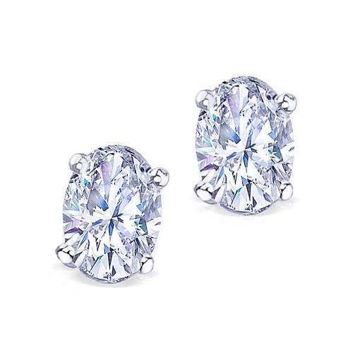 Ovaal geslepen diamant F Vs1 Stud Earring 1,50 karaat witgoud 14K - harrychadent.nl