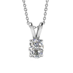 Ovaal Geslepen Solitaire Natuurlijk uit de a aarde gewonnen Diamanten Hanger Gouden Sieraden Vier Prong Gezet