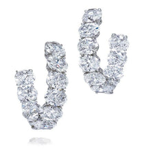 Afbeelding in Gallery-weergave laden, Ovaal Geslepen Echt Diamanten Dames Hoepeloorring Massief Gouden Sieraden 8 Karaat - harrychadent.nl
