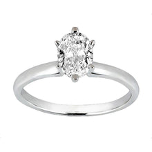 Afbeelding in Gallery-weergave laden, Ovaal Geslepen Echt Diamanten Solitaire Damesring 1,01 Karaat Witgoud 14K
