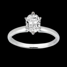 Afbeelding in Gallery-weergave laden, Ovaal Geslepen Echt Diamanten Solitaire Damesring 1,01 Karaat Witgoud 14K
