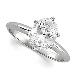 Ovaal Geslepen Echt Diamanten Solitaire Ring 1,50 Karaat 14K Witgoud