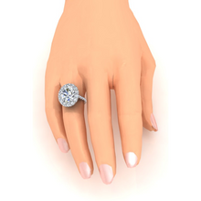 Afbeelding in Gallery-weergave laden, Ovale Halo Diamanten Ring Witgoud 14K Sieraden Voor Vrouwen
