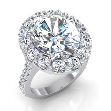 Afbeelding in Gallery-weergave laden, Ovale Halo Diamanten Ring Witgoud 14K Sieraden Voor Vrouwen
