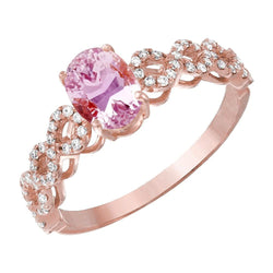 Ovale Kunziet 14.75 karaat diamanten fancy ring nieuw rosé goud 14k