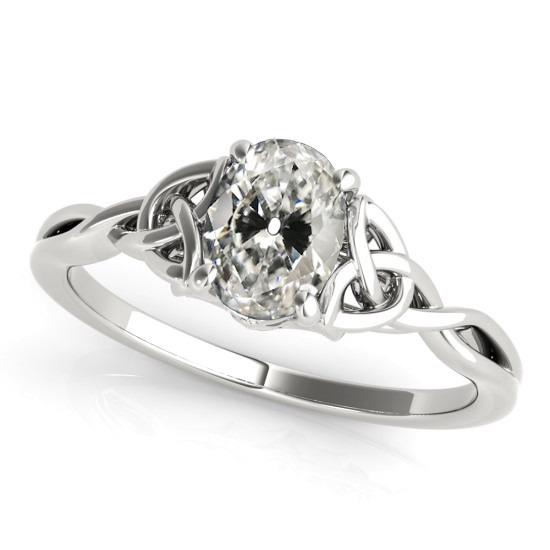 Ovale Old Cut Diamond Solitaire Ring Infinity Knot Style 3 karaat - harrychadent.nl