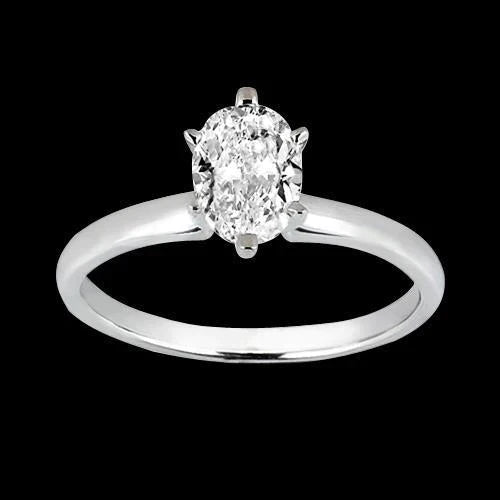 Ovale Solitaire Diamanten Ring