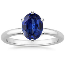Afbeelding in Gallery-weergave laden, echte oval saffier 2.50karaat ring vooraanzicht
