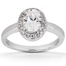 Afbeelding in Gallery-weergave laden, Ovale diamanten Halo-ring 1,25 ct witgoud 14k - harrychadent.nl
