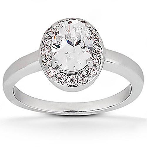 Ovale diamanten Halo-ring 1,25 ct witgoud 14k - harrychadent.nl