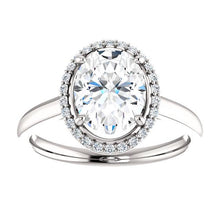 Afbeelding in Gallery-weergave laden, Ovale diamanten ring 2,50 karaat Halo wit goud 14K - harrychadent.nl
