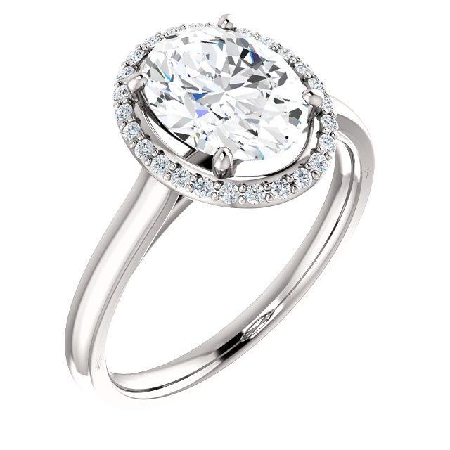 Ovale diamanten ring 2,50 karaat Halo wit goud 14K - harrychadent.nl