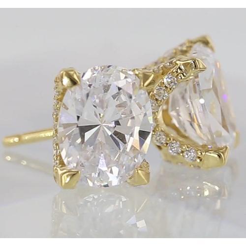 Ovale diamanten studs 2 karaat geel goud - harrychadent.nl