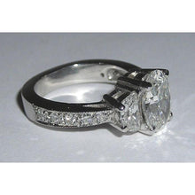 Afbeelding in Gallery-weergave laden, Ovale diamanten verlovingsring wit goud 14K 3,50 karaat - harrychadent.nl
