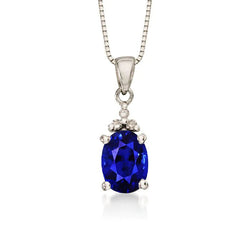 Ovale edelsteen hanger & ronde diamant met ketting 2,50 karaat